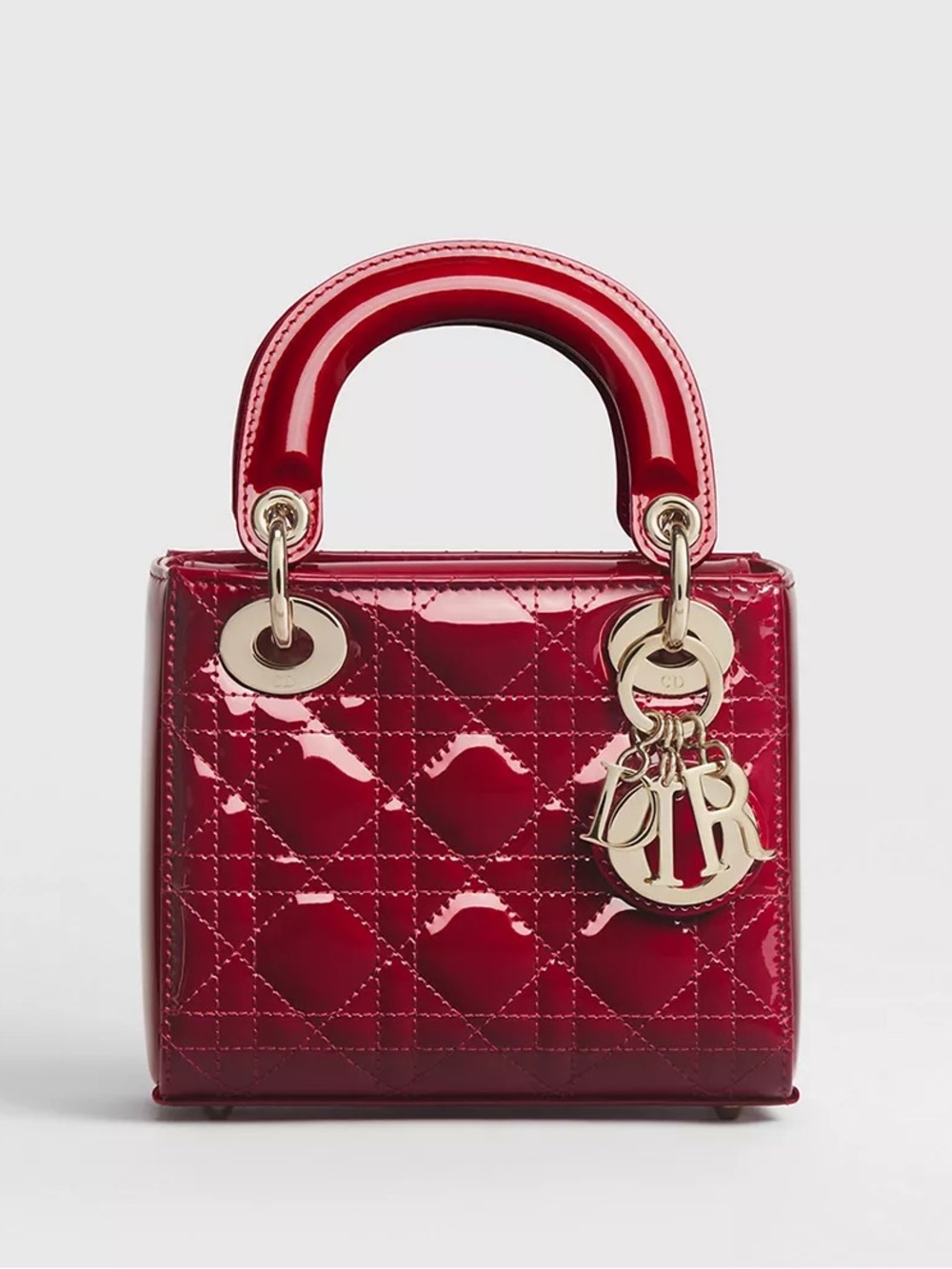 Dior Red Mini Lady Dior Bag with Gold Hardware